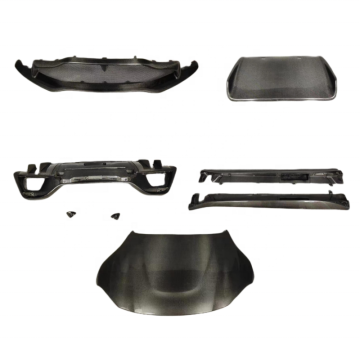 Body Kit for Aston Martin Vantage 2018-2019: TM Style Dry Carbon Fiber Accessories including Front Bumper Lip, Side Skirts, and Rear Diffuser Hood