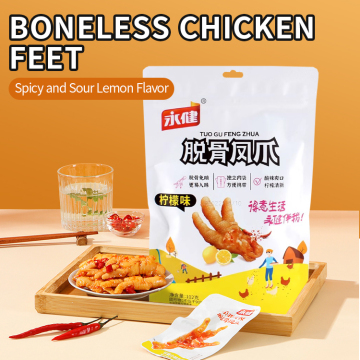 Spicy and Sour Lemon Flavor Boneless Pickled Chicken Feet