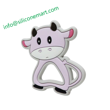 cow shape food grade silicone baby teether wholesaler