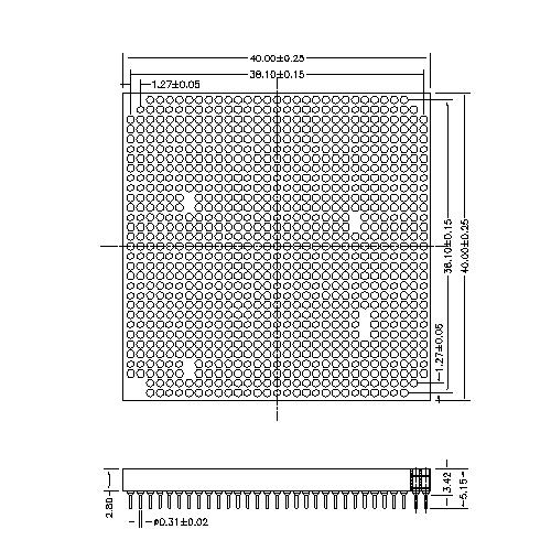 PGA04-XXXXXX PGA Pin grid array sockets 2.54X2.54mm