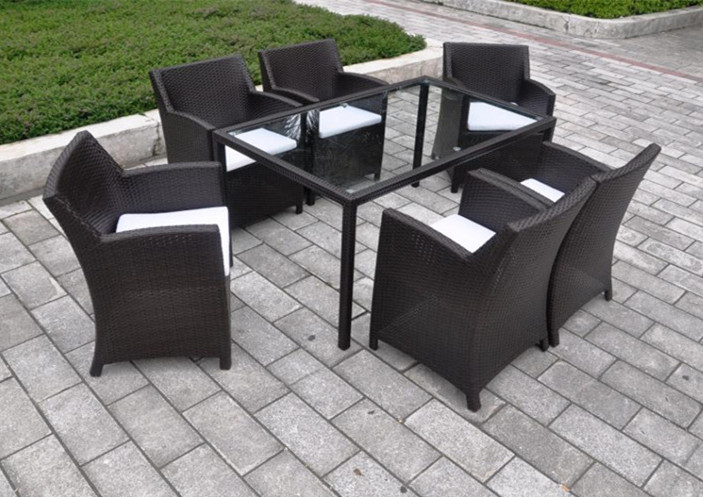 7 Piece Resin Wicker Furniture untuk Kegunaan Luaran