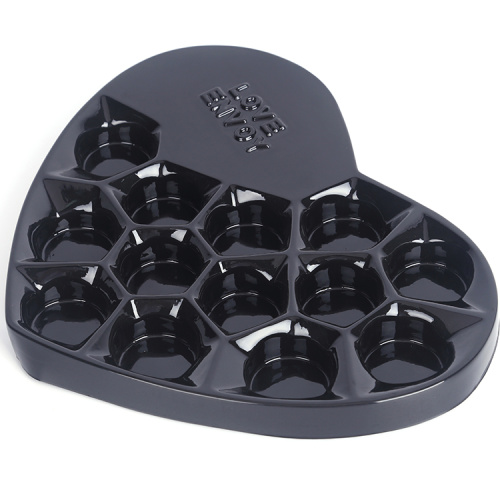 PET plastic black chocolate packaging tray inserts