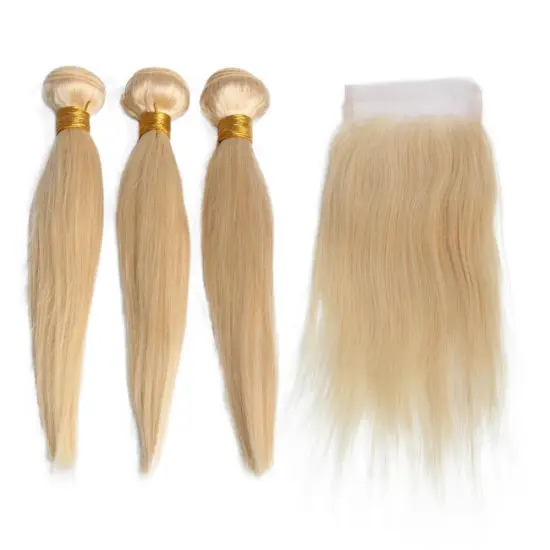 Natural hair extensions with 613 color, blonde hair extension dropship