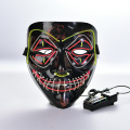 Máscara LED de payaso aterrador EL Wire multicolor