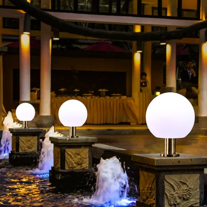 LED Solar Garden Lights - Outdoor Decorative Pathway Pillar Lights