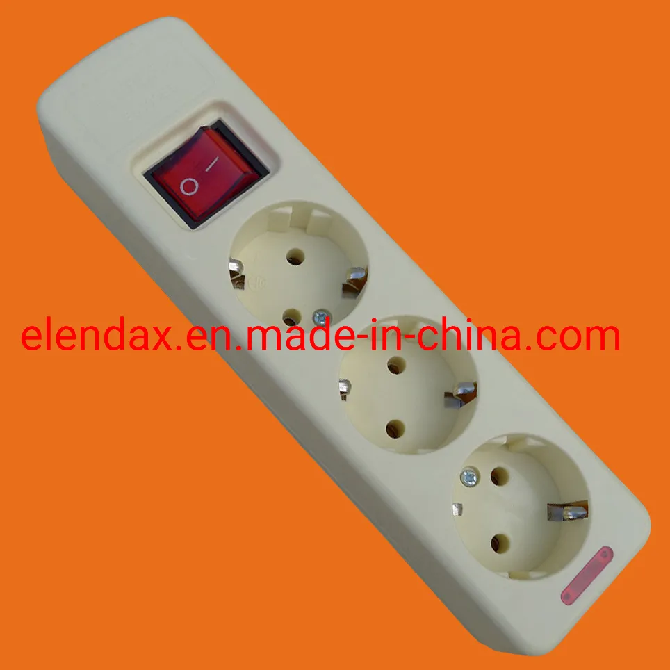 4-контактная удлинительная розетка европейского типа с заземлением (E5004E)