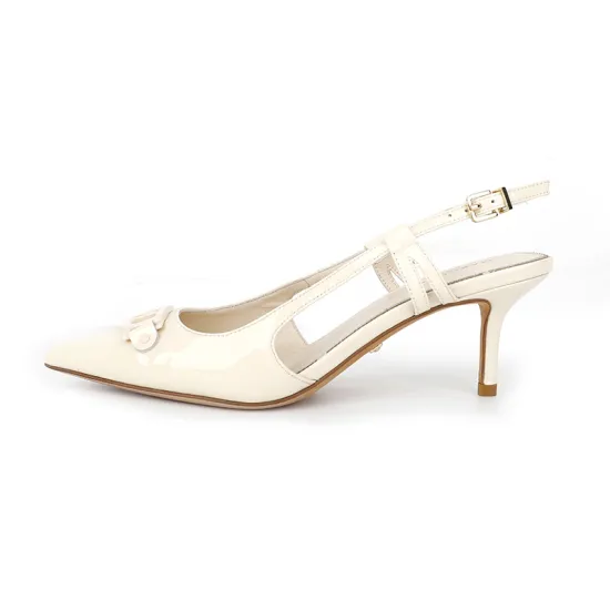 Stylish Alphabet-Embellished Pointed-Toe Backless Low Heels