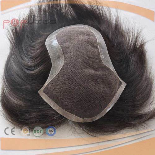 PU Perimeter 100% Human Hair Full Human Hair Fine Lace Hair Pieces