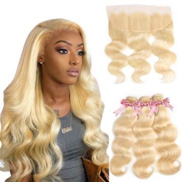 613 Raw Virgin Hair Bundles Body Wave Blonde Virgin Human Hair Bundles Human Hair Extensions