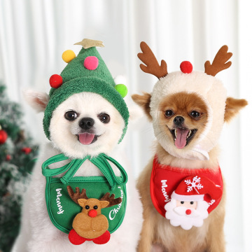 MOFESIPI Pet Christmas Costume - Hat, Collar, and Reindeer Clothes for Dogs and Cats