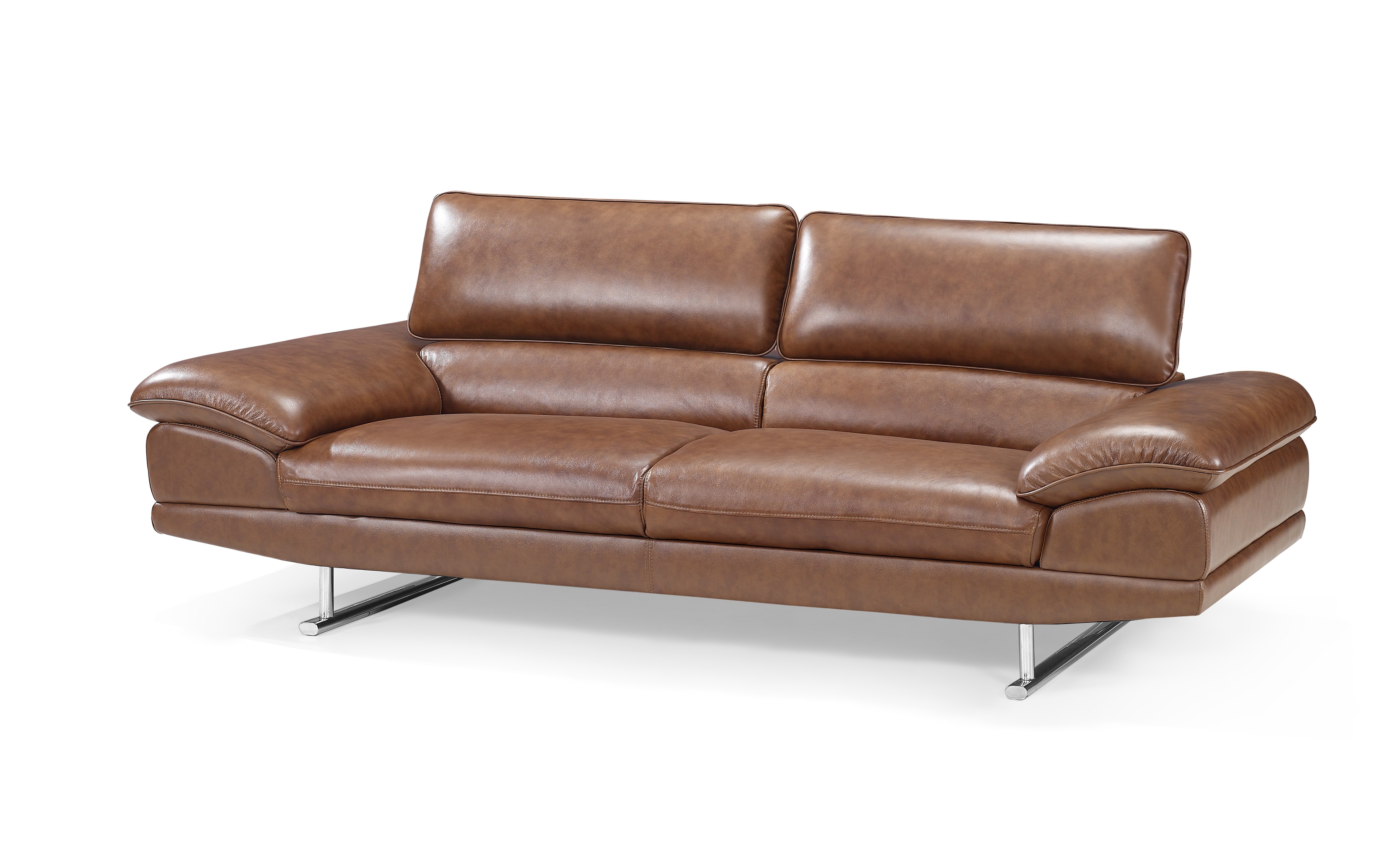 Contemporary Two-Seater Leather Sofa Set