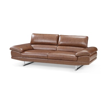 Contemporary Two-Seater Leather Sofa Set