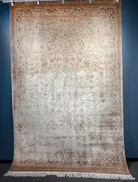 Hand-Knotted Indian Pure Mulberry Silk Rug