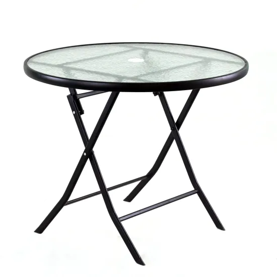 Hot Selling Outdoor Folding Round Table with Patio Umbrella Hole