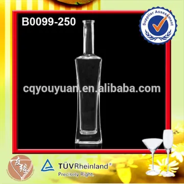 Decorative Cork Top Square Glass Bottle 250 ML Wine Glass Bottle