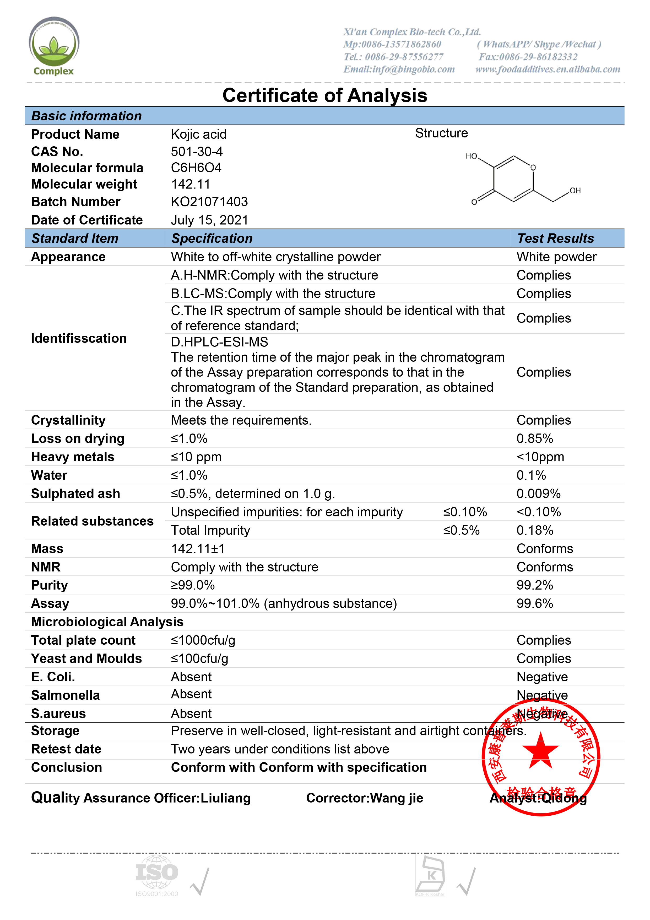 Kojic acid COA