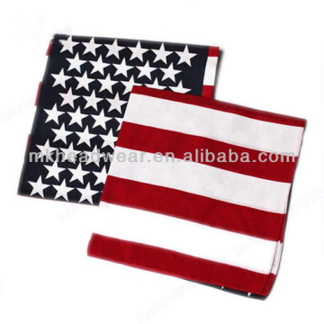 Fashion Cheap US Flag Custom Promotional Printing Cotton Square Bandanas