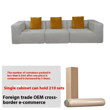 Modular Compression Sponge Fabric Sectional Sofa Set - Boneless Living Room Sofa Bed
