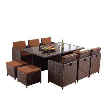Outdoor Dining Table Set with Rattan Furniture: Chairs and Table