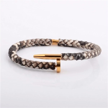 Genuine Python Skin Nail  Stingary Bracelet