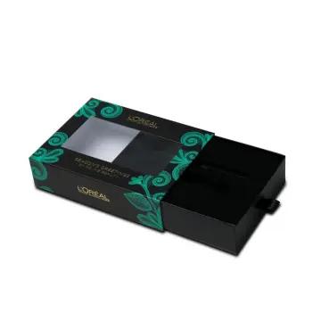 Matt Sliding Drawer Box with Window for Cosmetics