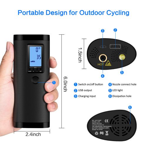 Portable Design Tyre Pump Inflator for Electromobile
