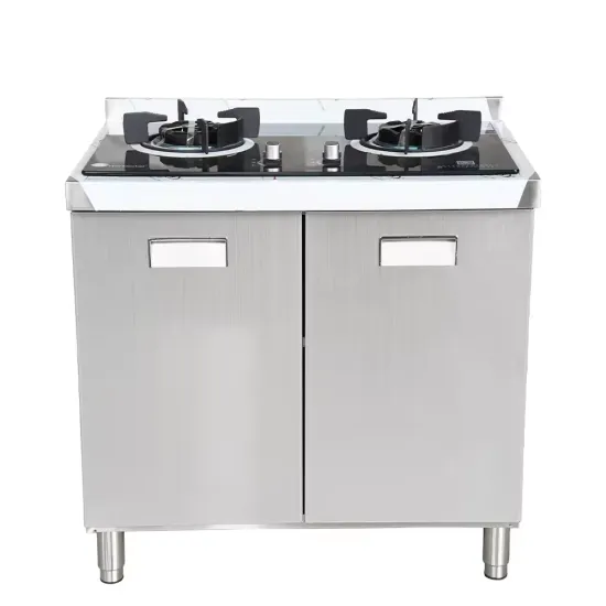 Stainless Steel Commercial Kitchen Cabinets with Double Door Stove: Efficient Storage Solutions for Professional Kitchens