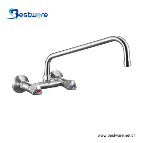 Swivel Spout Wall-Mounted Mixer Faucet for Ki