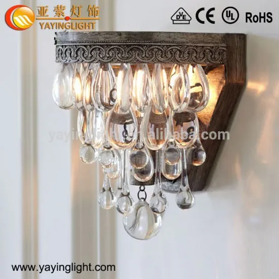 Vintage Retro crystal wall lamp,wrought iron wall lamp,crystal wall lamp