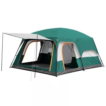 Family-Friendly Double-Layer Rainproof Two-Bedroom Large Camping Tent for Grassland Expeditions