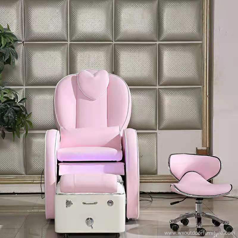 Popular Beauty Nail Salon Furniture No Plumbing Luxury Pink Relax Foot Spa Massage Pedicure Chair