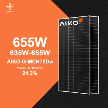 Aiko Solar Panels: Pricing for Models ABC Dual-Glass Bifacial AIKO-G-MCH72Dw in Various Power Ranges
