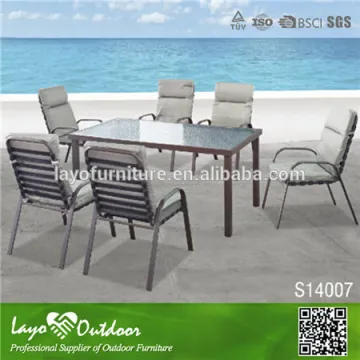 Alum Cushion Table Sets 7 Piece Outdoor Patio Dining Set With Cushion