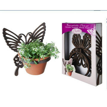 Cast Iron Butterfly Flower Pot Holder