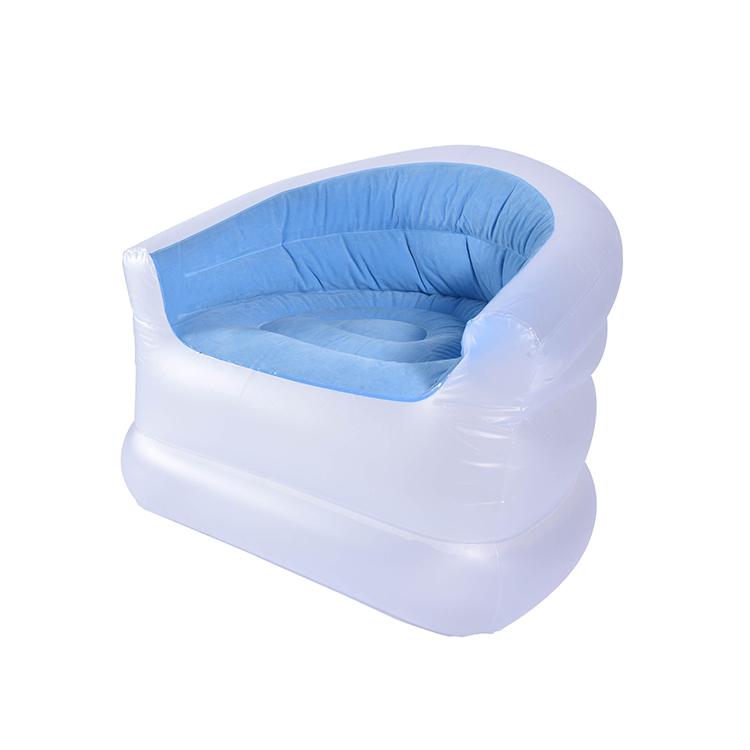 Saf mavi hava kanepe şişme şezlong hava kanepe
