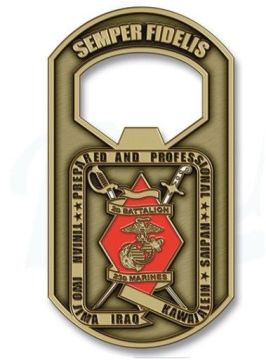 Debossed Logo Round Led Key-light Copper Promotional Gifts Customized Bottle Openers