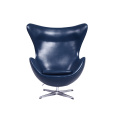 Halverwege de eeuw moderne Arne Jacobsen lederen Egg Chair