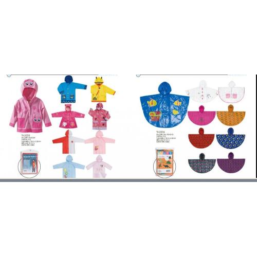 Poncho de pluie imperméable réutilisable en PVC pour enfant