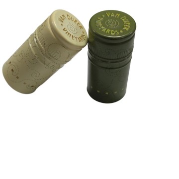 Embossed pad printed process wine screw caps