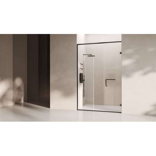 Porta de chuveiro giratória com estrutura de liga de alumínio de vidro temperado