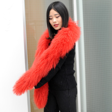Moda Inverno Mongolian Lamb Heavy Fur Sciarpa donna