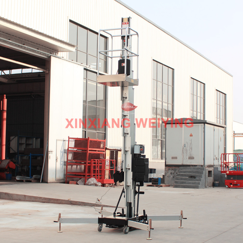 European Standard 8m 150kg AC Power Aluminum Alloy Lift Table Hydraulic Single Mast Electric Lifting Platform