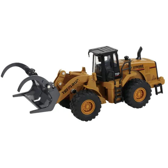 High-Quality 1:40 Scale Yellow Engineering Toy: Metal Timber Transporters Truck & Diecast Wood Grab Truck Model