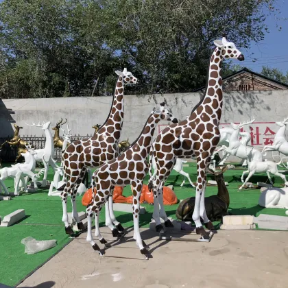 Life size fiberglass giraffe sculpture
