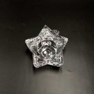 Castiçal de vidro em forma de estrela para o Natal