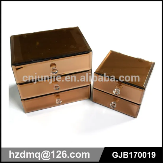 glass jewelry box with drawers