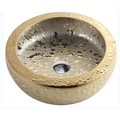 Ceramic Basin Art Gold Plating Modern Ceramic bathroom Wash Basin Supplier