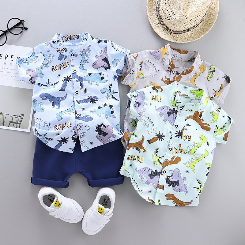 Hot Summer Baby Clothing Set Baby boys suit for Boys Cute Casual Clothes Set dinosaur Top Shorts infant Suits Kids Clothes