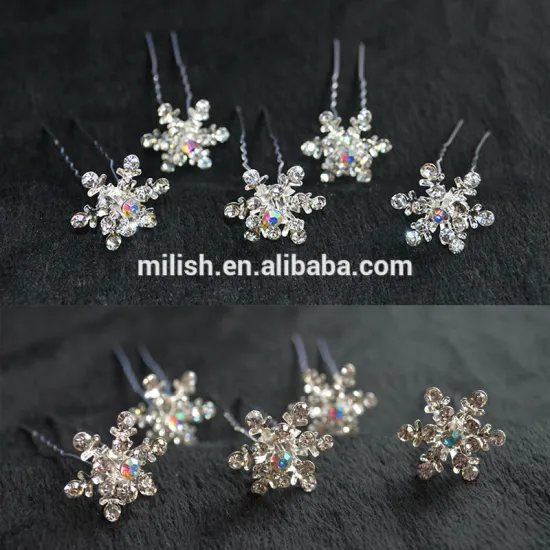 Frozen Queen Elsa crystal hairclip snowflake hairpins MCW-0129