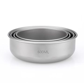 Set Mangkuk Titanium 7 Keping Alat Memasak Bekas Makanan Ultralight